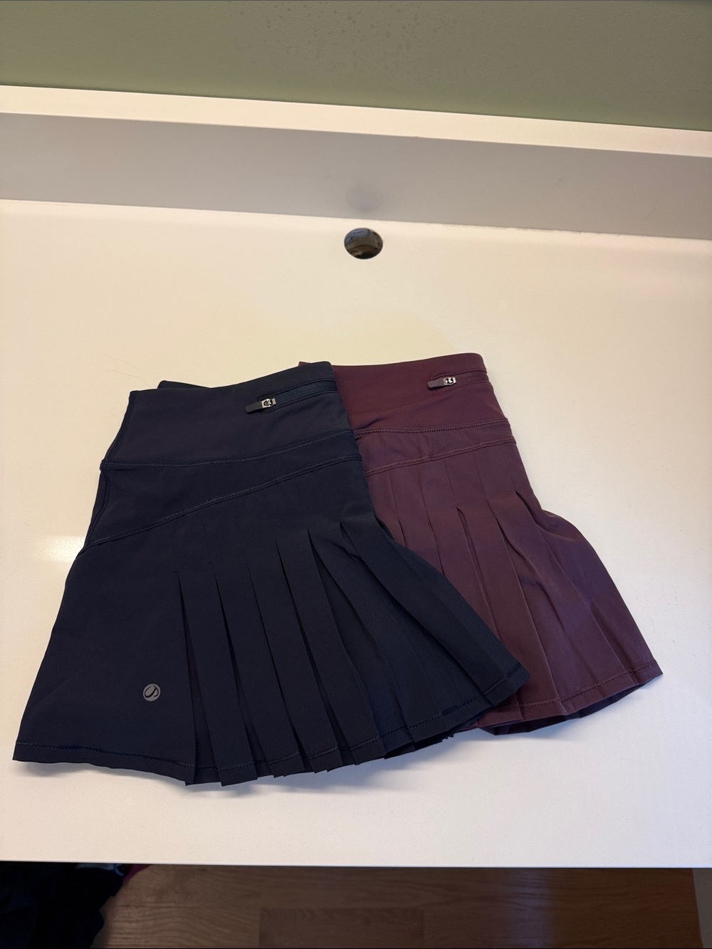 2 Athletic Pleated Tennis Skirt - Black and Plum